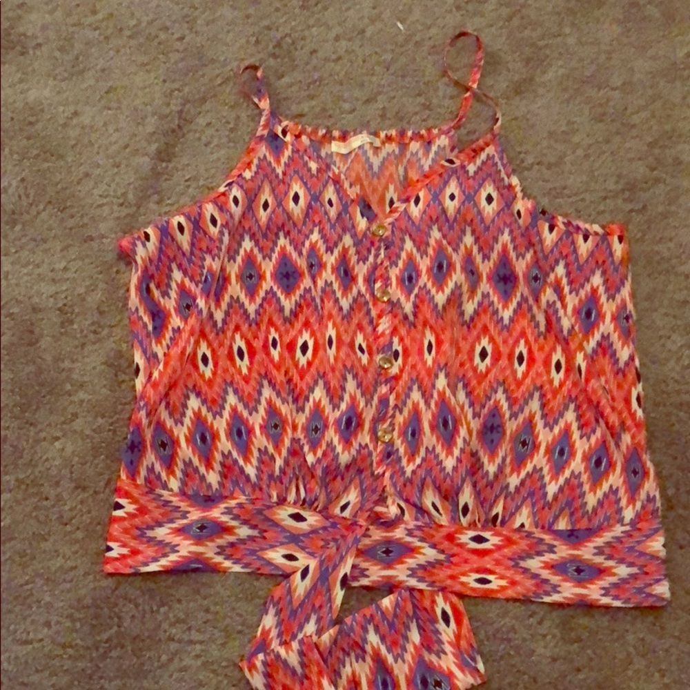 Spaghetti strap top with front bow detail